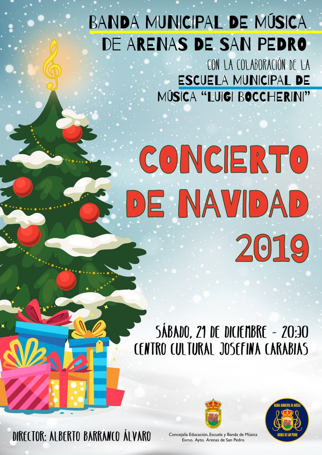 21 Dic: Concierto de Navidad de la Banda Municipal de Música de #ArenasDeSanPedro