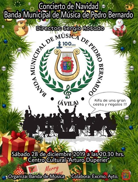 28 Dic: Concierto de Navidad de la Banda Municipal de Música de #PedroBernardo